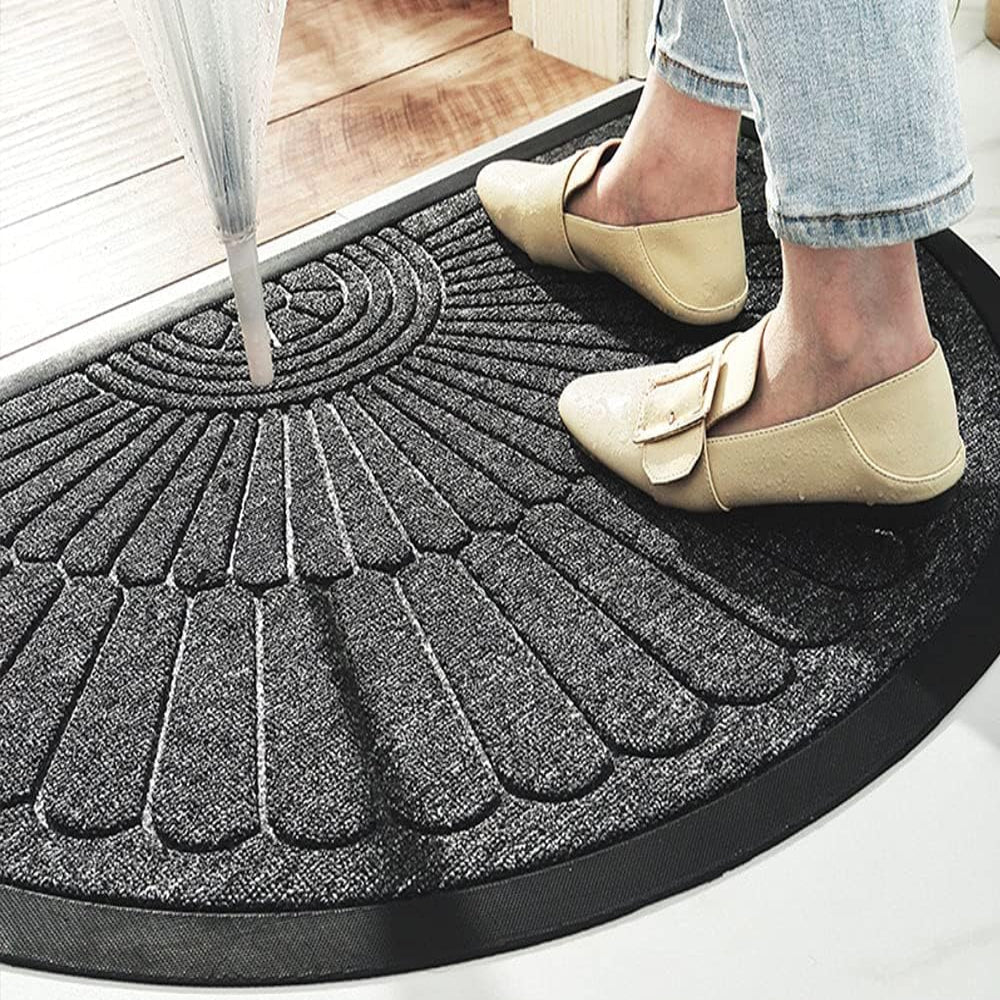 Door Mat Non Slip Rubber Semi Circular Entryway Mat 3