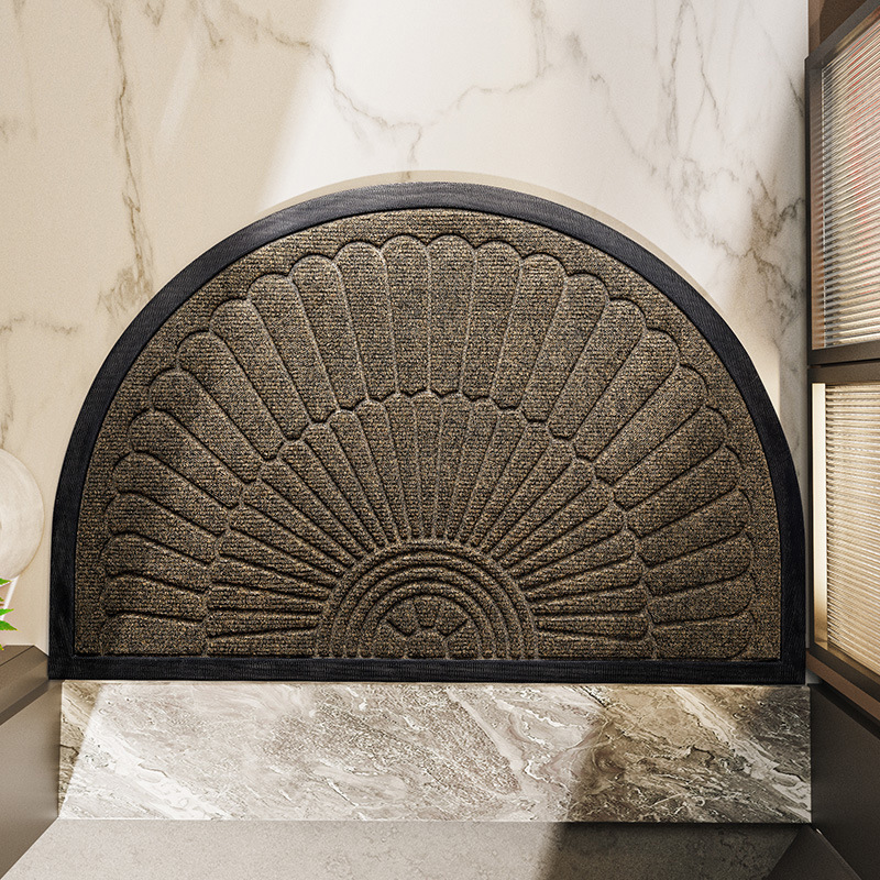 Door Mat Non Slip Rubber Semi Circular Entryway Mat 4