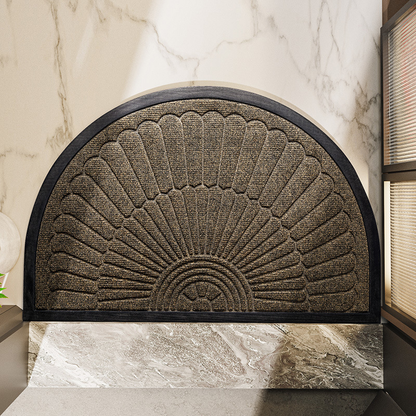 Door Mat Non Slip Rubber Semi Circular Entryway Mat 4