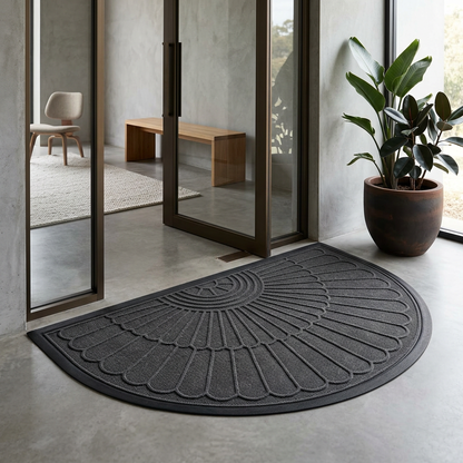Elara Haus Semi-Circle Scalloped Fan Entryway Mat