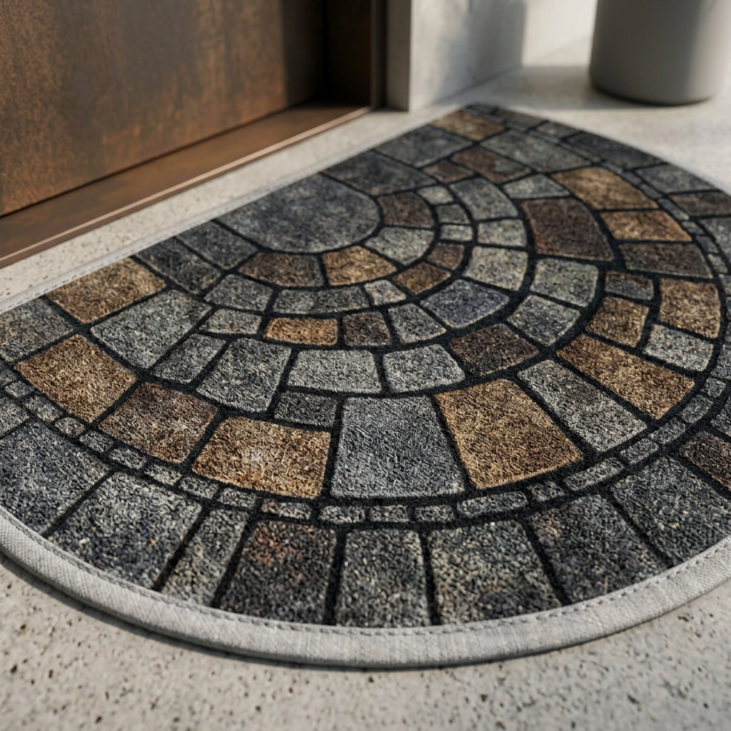 Elara Haus Semi-Circle Stone Pattern Doormat