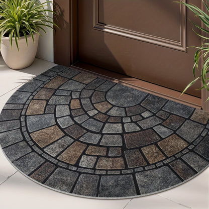 Half-Circle Mosaic Door Mat | Indoor & Outdoor Use 1