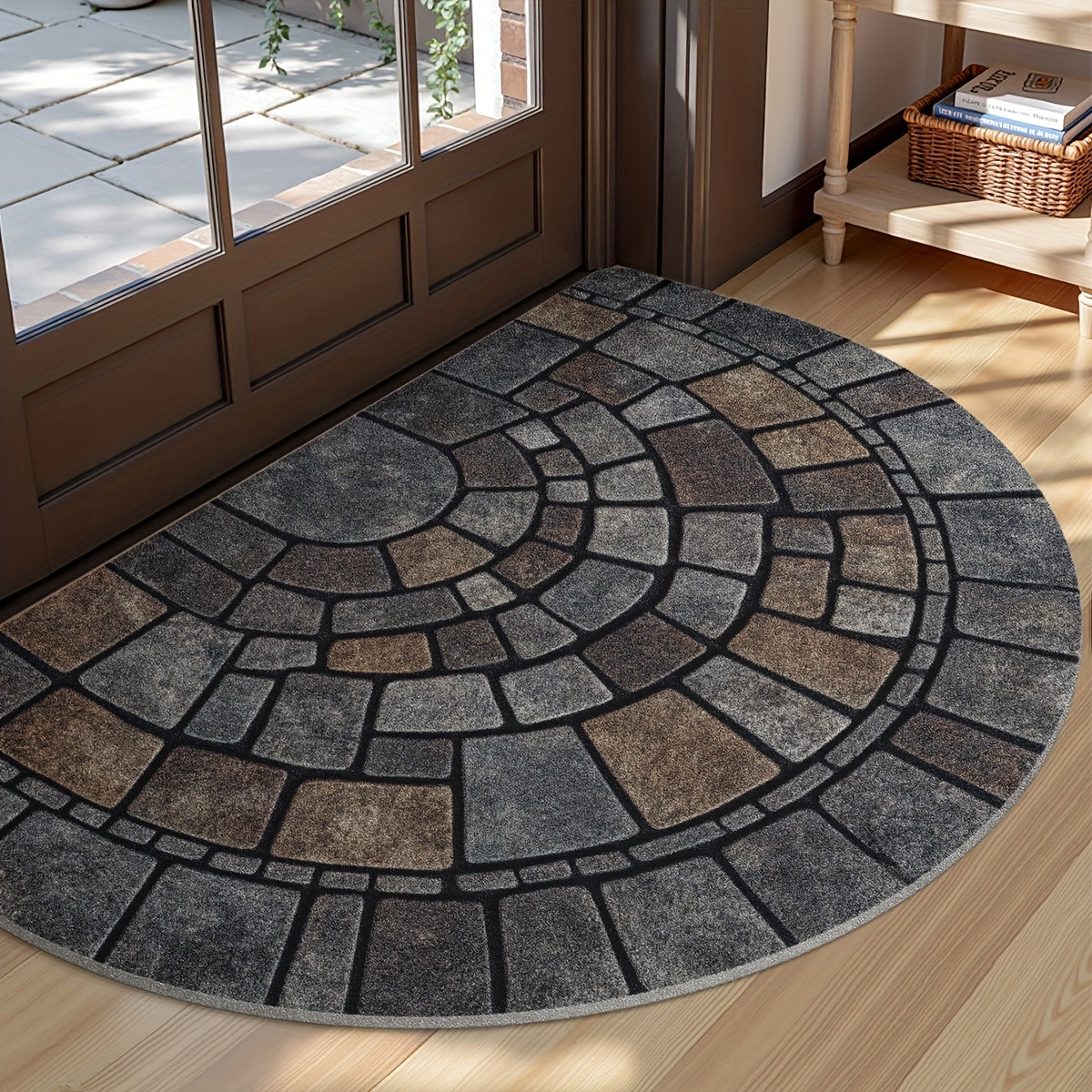 Half-Circle Mosaic Door Mat | Indoor & Outdoor Use 2