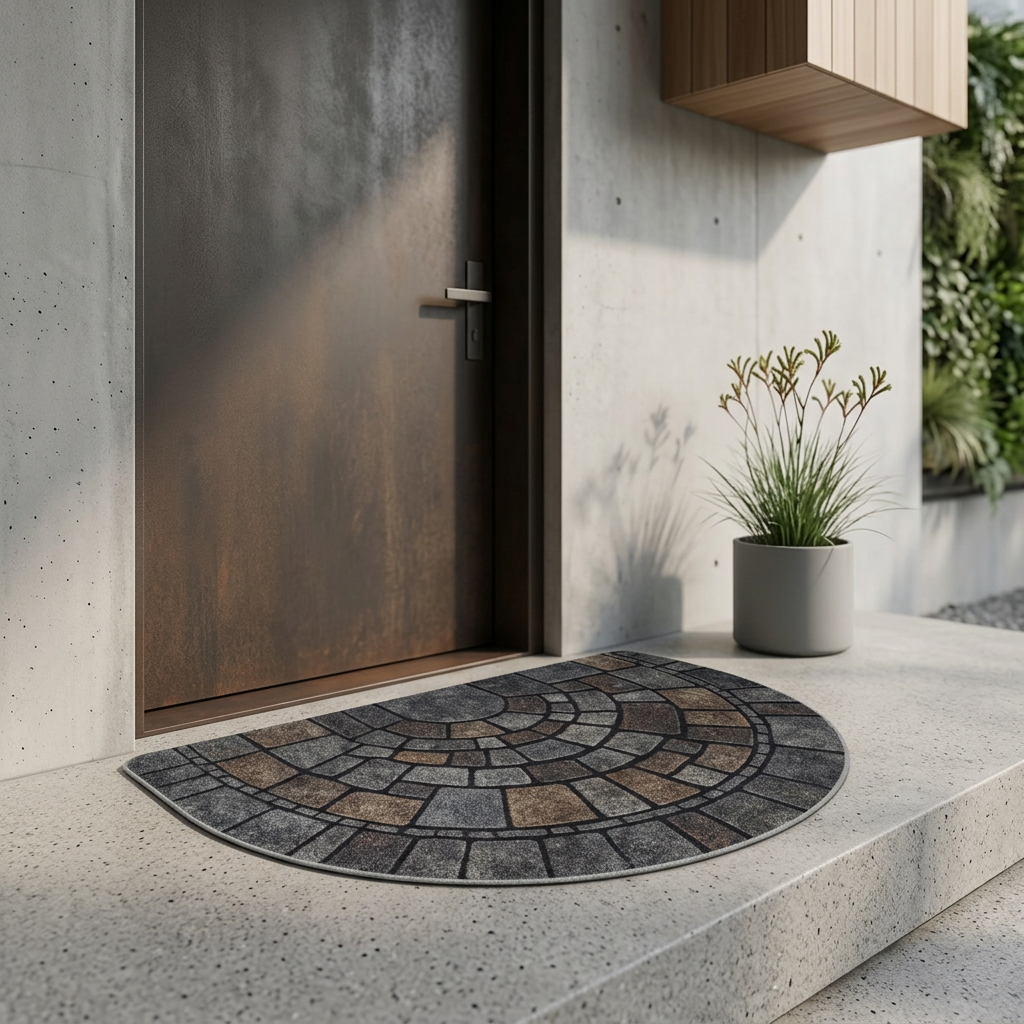 Elara Haus Semi-Circle Stone Pattern Doormat