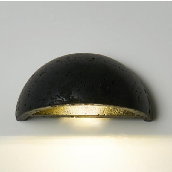Wabi-Sabi Travertine Semicircular Wall Sconce LED 1-Light 6