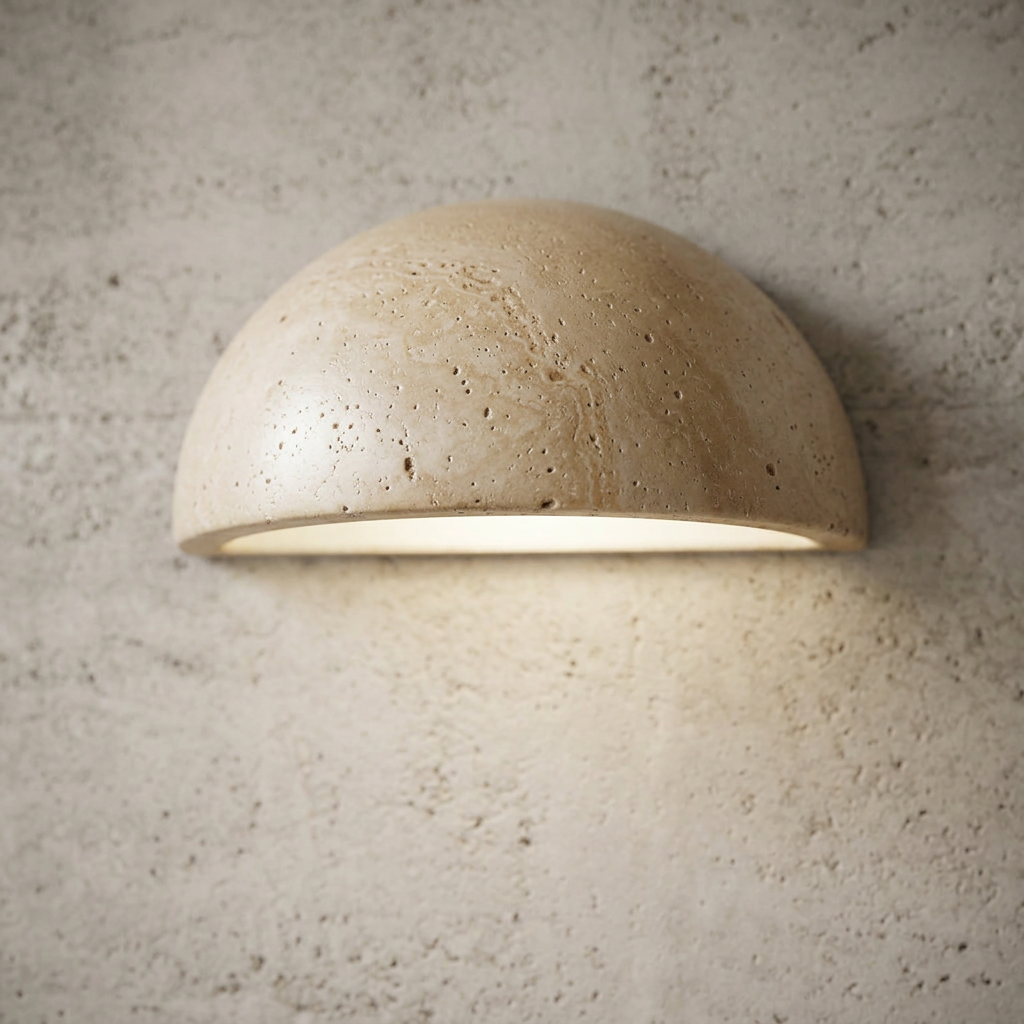 Elara Haus Semicircular Stone Dome Wall Sconce