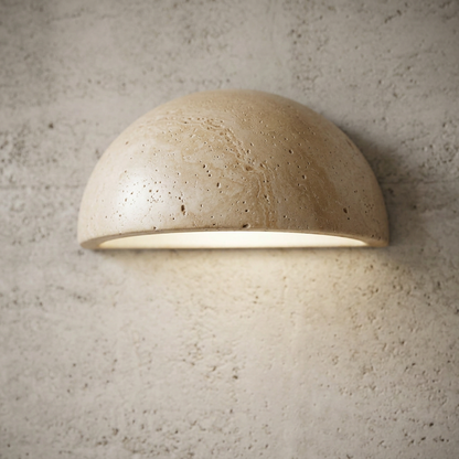 Elara Haus Semicircular Stone Dome Wall Sconce