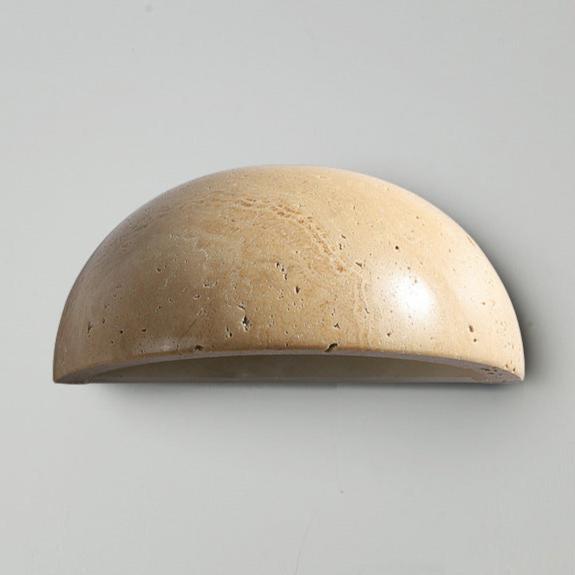 Wabi-Sabi Travertine Semicircular Wall Sconce LED 1-Light 0