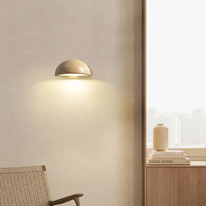 Wabi-Sabi Travertine Semicircular Wall Sconce LED 1-Light 2