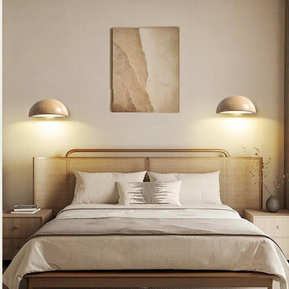 Wabi-Sabi Travertine Semicircular Wall Sconce LED 1-Light 3