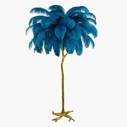Luxury floor lamp with ostrich feathers, 16 colors/resin 1