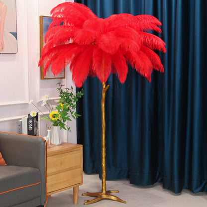Luxury floor lamp with ostrich feathers, 16 colors/resin 4