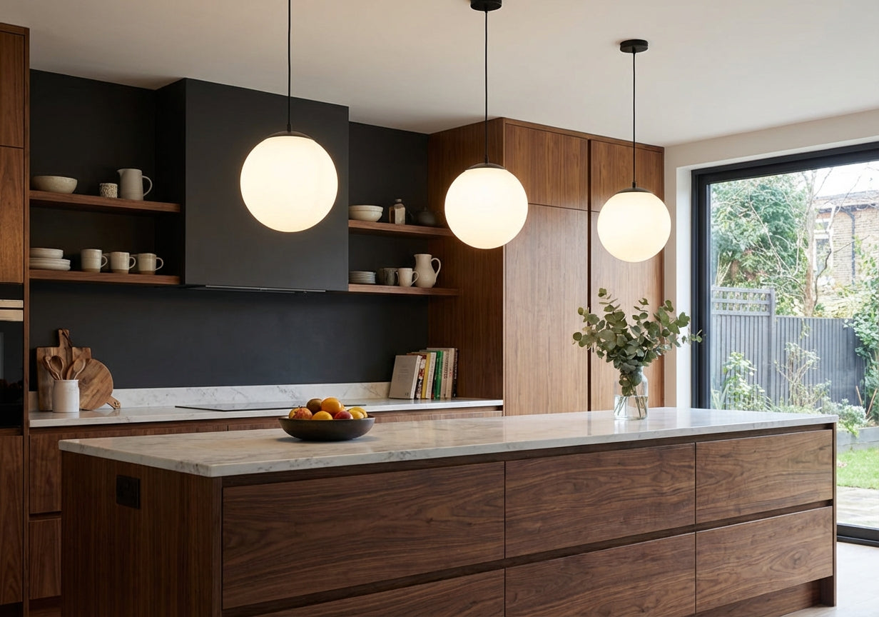 Elara Haus Sleek Dome Hanging Lamp - Modern Dining Light