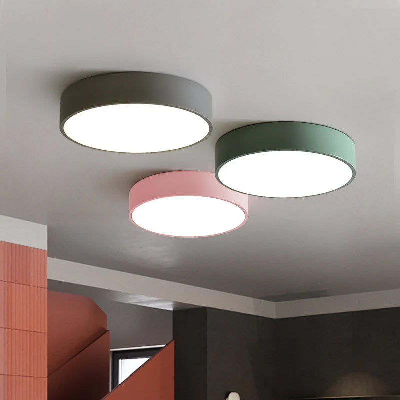 Elara Haus Sleek Round Ceiling Fixture - Modern LED Disk