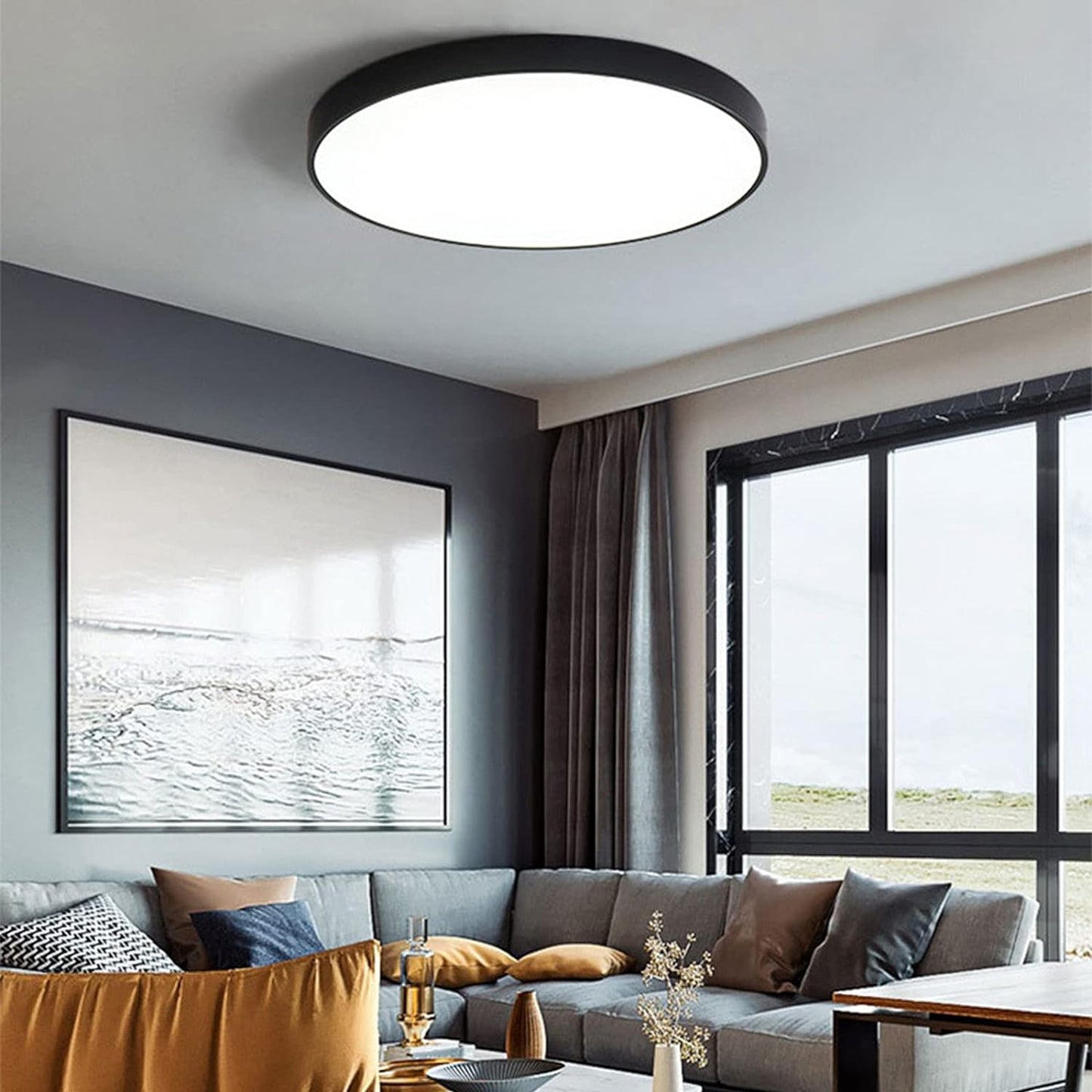 Elara Haus Sleek Round Ceiling Fixture - Modern LED Disk