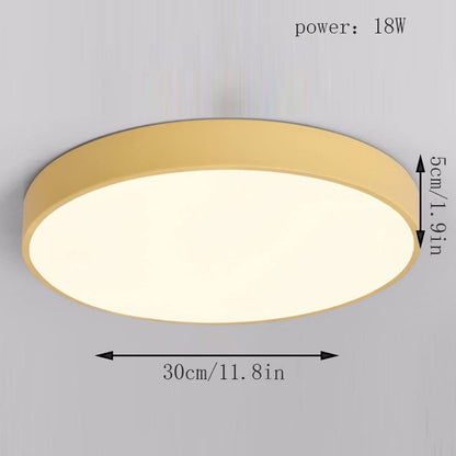 Elara Haus Sleek Round Ceiling Fixture - Modern LED Disk