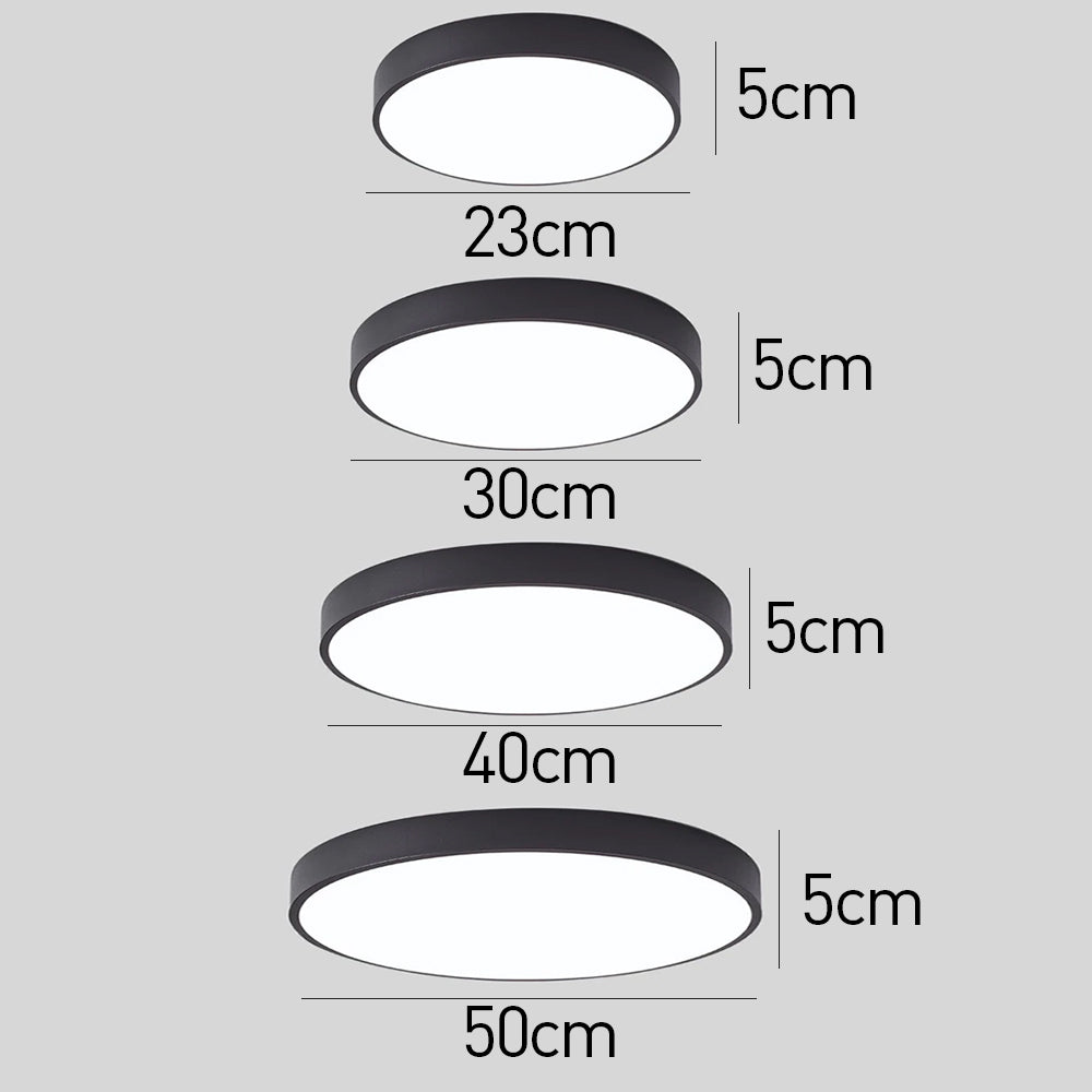 Elara Haus Sleek Round Ceiling Fixture - Modern LED Disk