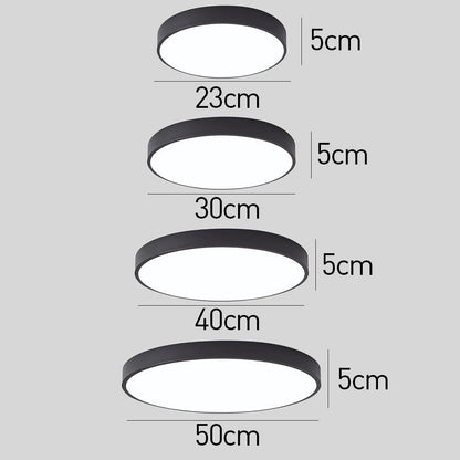 Elara Haus Sleek Round Ceiling Fixture - Modern LED Disk