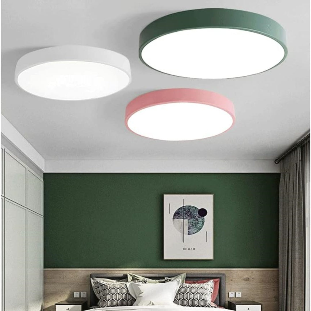 Elara Haus Sleek Round Ceiling Fixture - Modern LED Disk