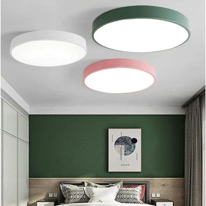 Elara Haus Sleek Round Ceiling Fixture - Modern LED Disk