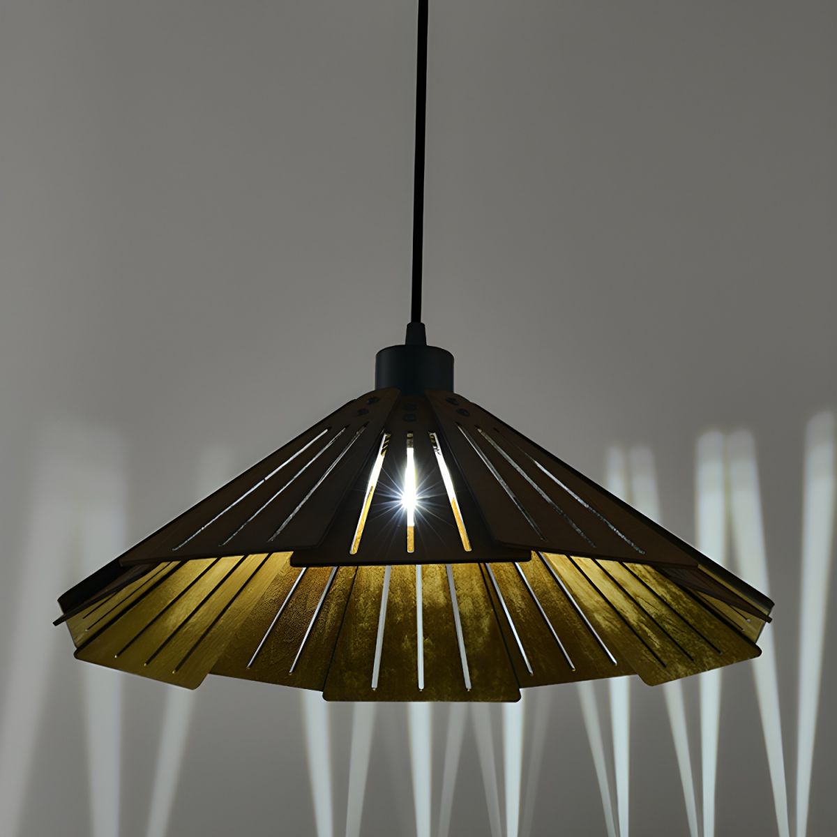 Takumièra - Wabi Sabi Wooden Cone Pendant Lamp 7