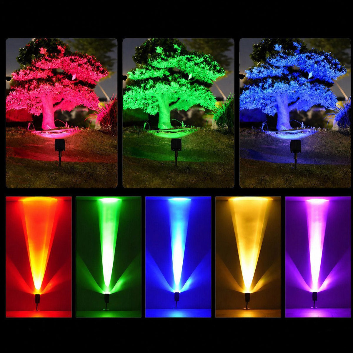 Waterproof LED Solar Multi-zoom Spot Light Landscape Lighting 3