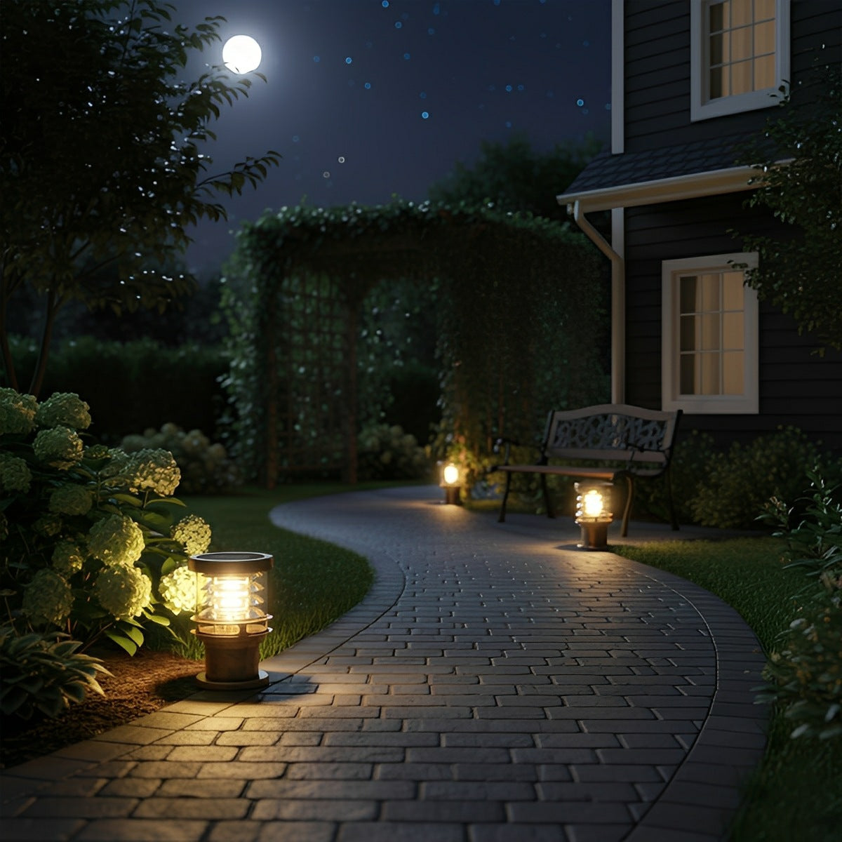 Waterproof Cylinder Tiered LED Outdoor Landscape Lighting 6