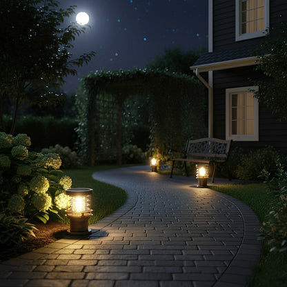 Waterproof Cylinder Tiered LED Outdoor Landscape Lighting 6