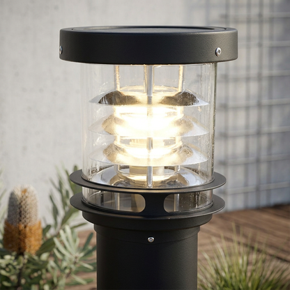 Elara Haus Solar Tiered Cylindrical Bollard Light