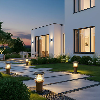 Waterproof Cylinder Tiered LED Outdoor Landscape Lighting 4