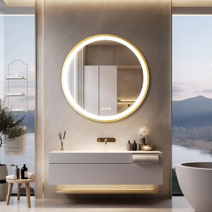 Round LED Mirror with Backlight and Touch Panel 1