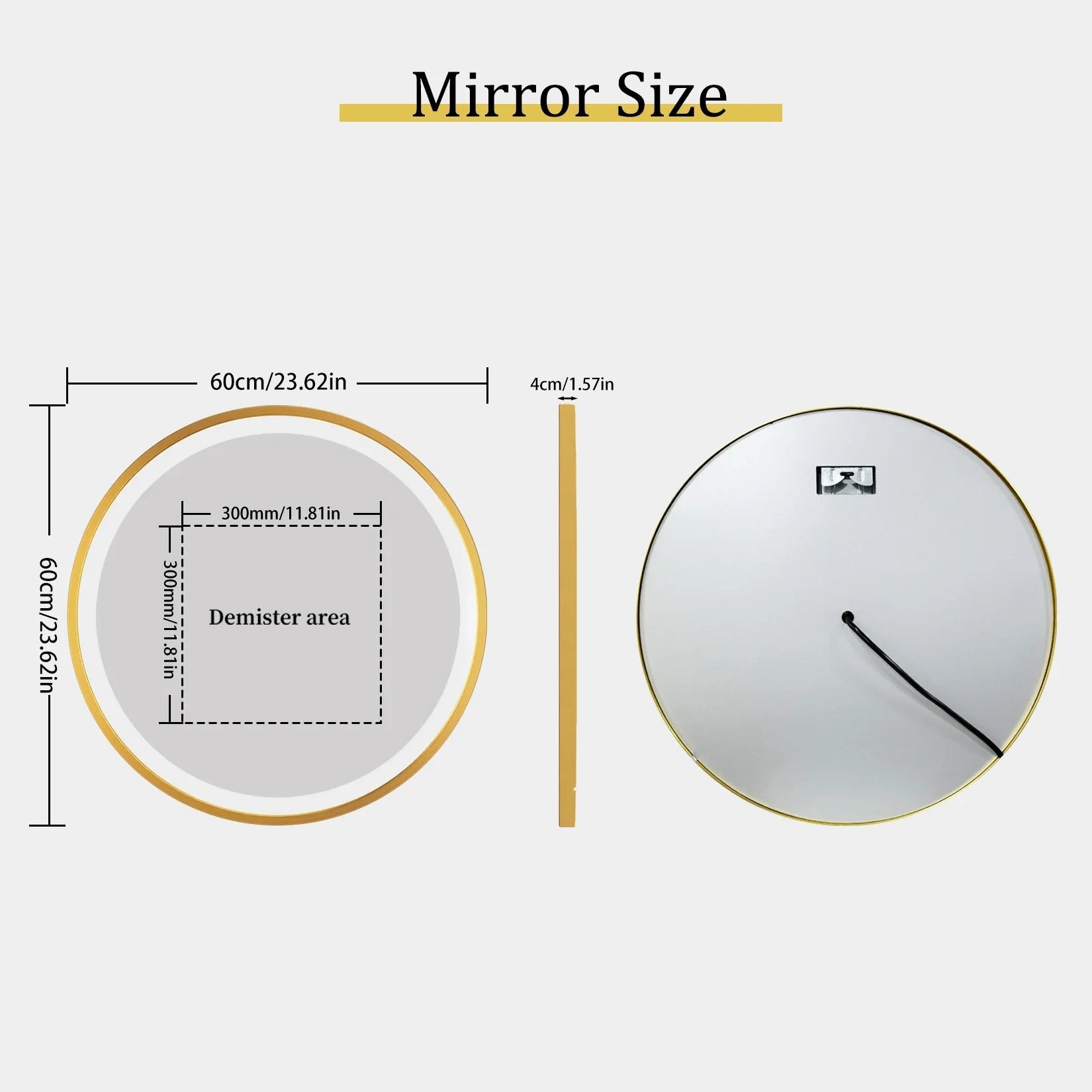 Round LED Mirror with Backlight and Touch Panel 5