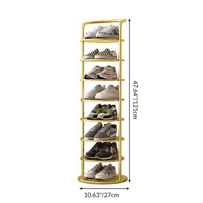 Modern Minimalist Round Iron Carbon Steel Shoe Storage 5/6/7/8-Tier For Entryways 7