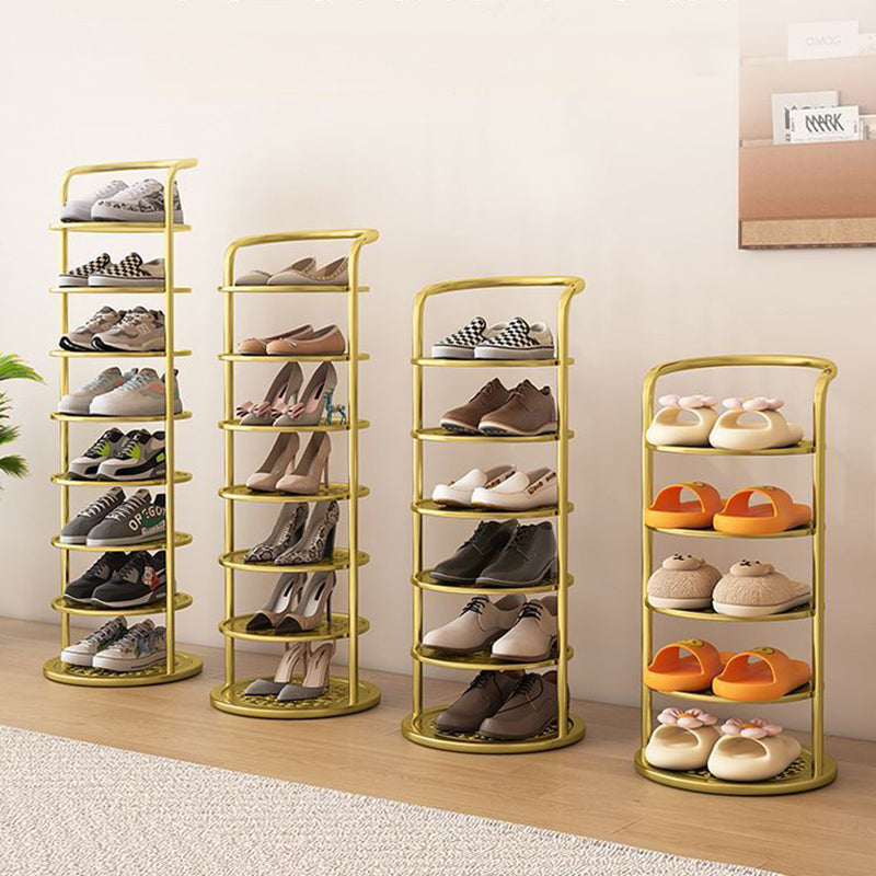 Modern Minimalist Round Iron Carbon Steel Shoe Storage 5/6/7/8-Tier For Entryways 9