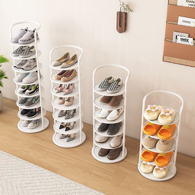 Modern Minimalist Round Iron Carbon Steel Shoe Storage 5/6/7/8-Tier For Entryways 0