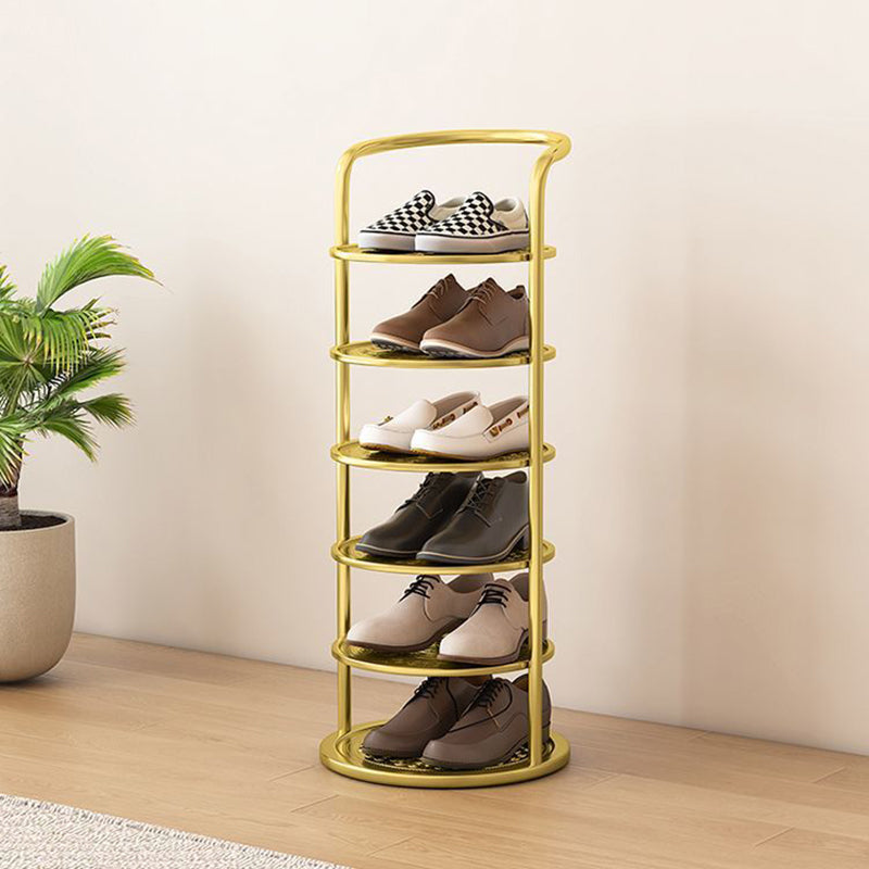 Modern Minimalist Round Iron Carbon Steel Shoe Storage 5/6/7/8-Tier For Entryways 2
