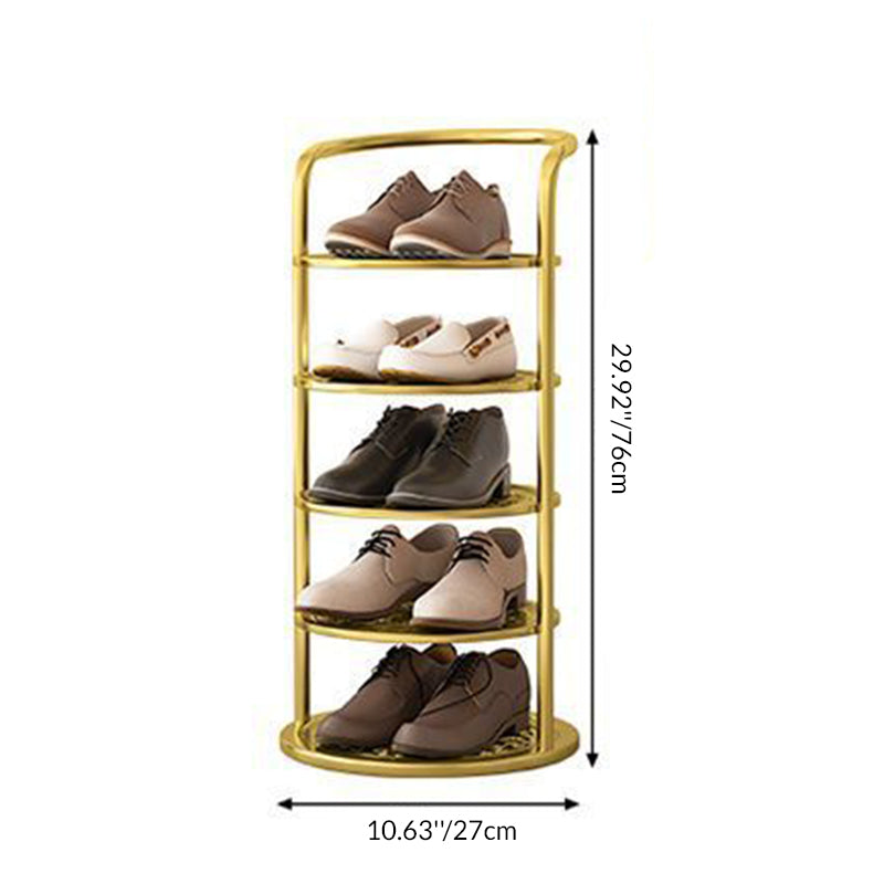 Modern Minimalist Round Iron Carbon Steel Shoe Storage 5/6/7/8-Tier For Entryways 4