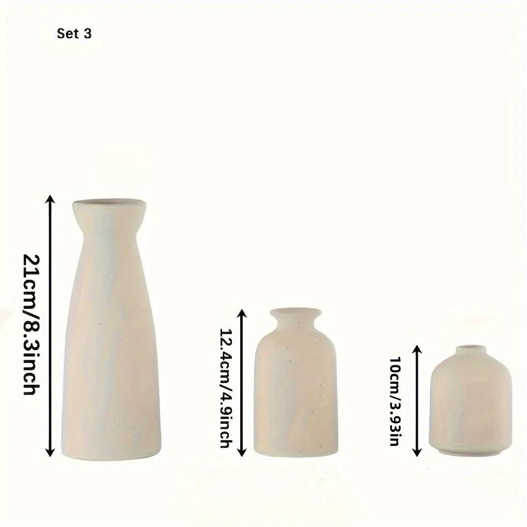 3 x Nordic Flower Vase Set | Ceramic 3