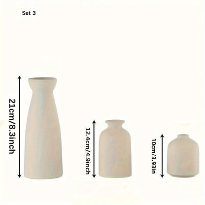 3 x Nordic Flower Vase Set | Ceramic 3