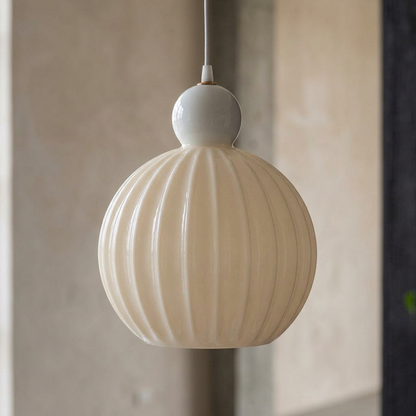 Elara Haus Spherical Fluted Glass Ceiling Light