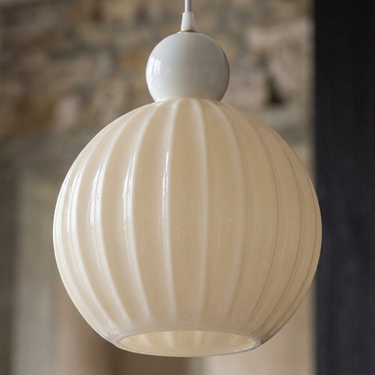 Elara Haus Spherical Fluted Glass Ceiling Light