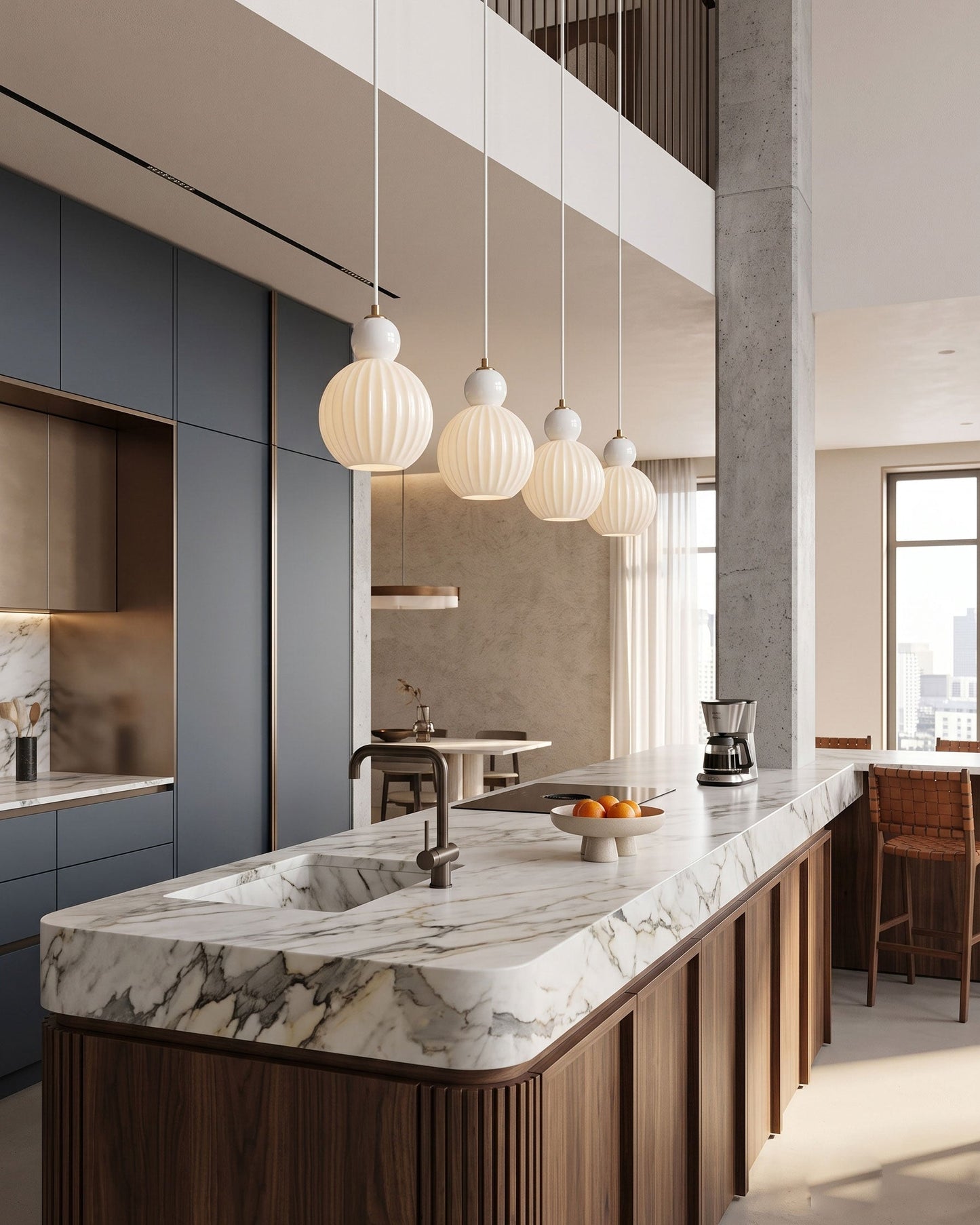 Romilly Ribbed Pendant Light 4