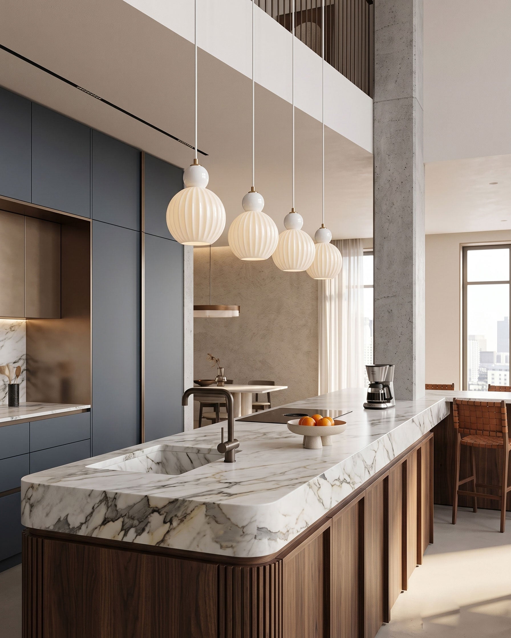 Romilly Ribbed Pendant Light 4