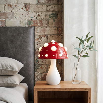 Elara Haus Spotted Mushroom Table Lamp