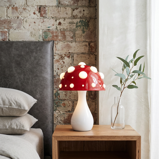 Elara Haus Spotted Mushroom Table Lamp