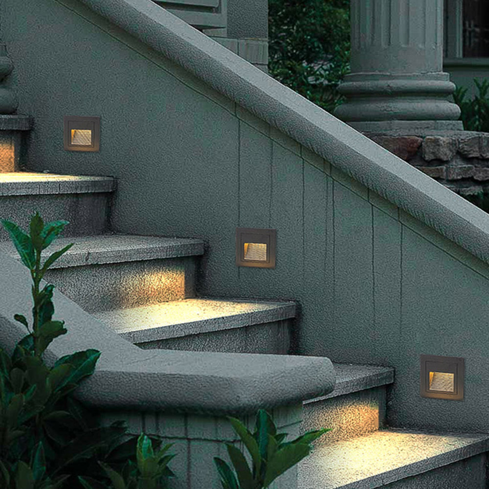 Ray Modern Metal Square Outdoor Deck/Step Light, Black 8