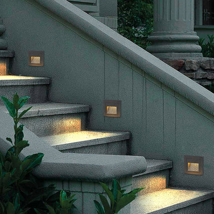 Ray Modern Metal Square Outdoor Deck/Step Light, Black 8
