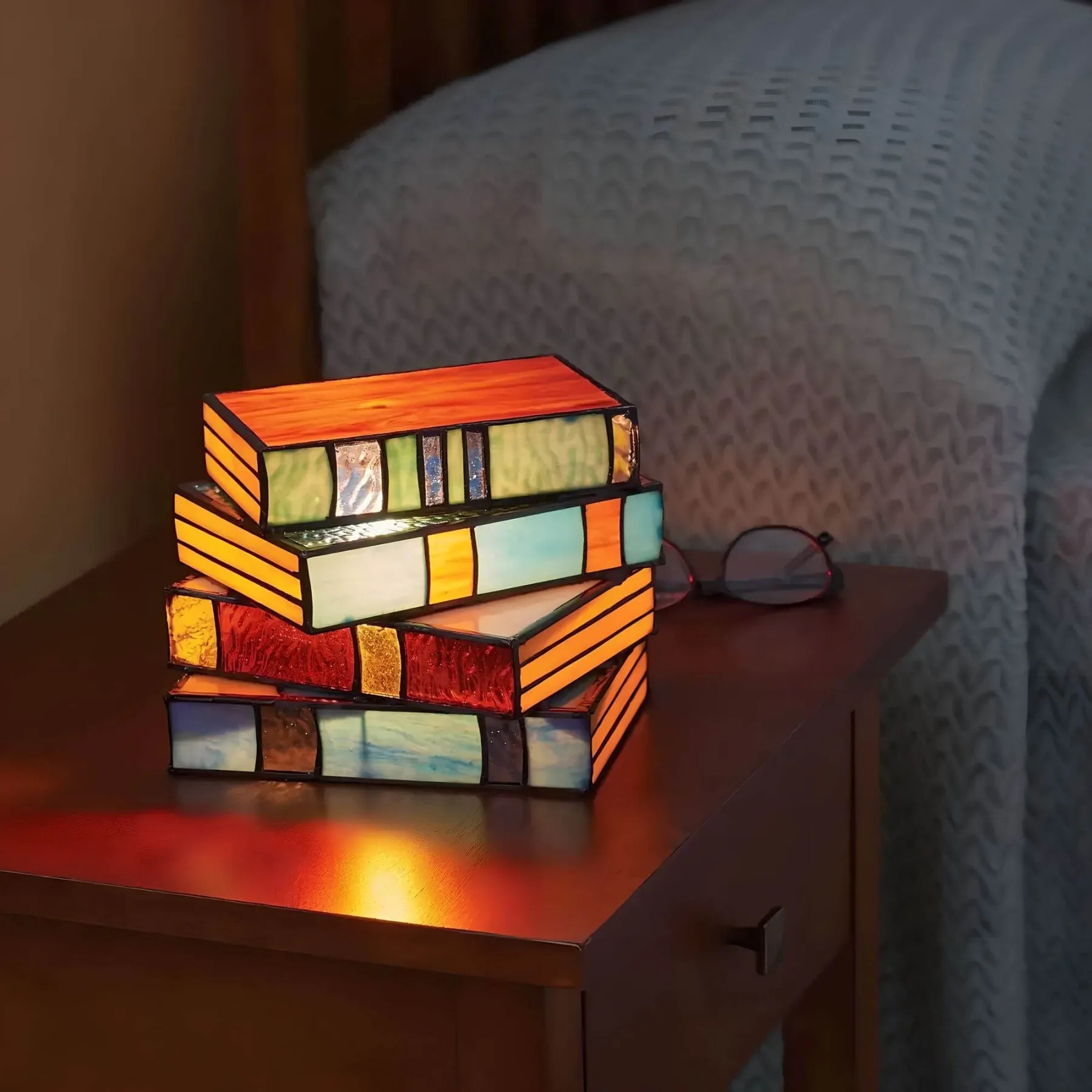 Stained Glass Book Lamp | Handcrafted Art Lighting 0