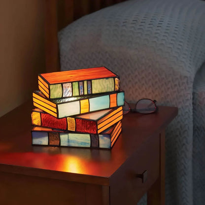 Stained Glass Book Lamp | Handcrafted Art Lighting 0