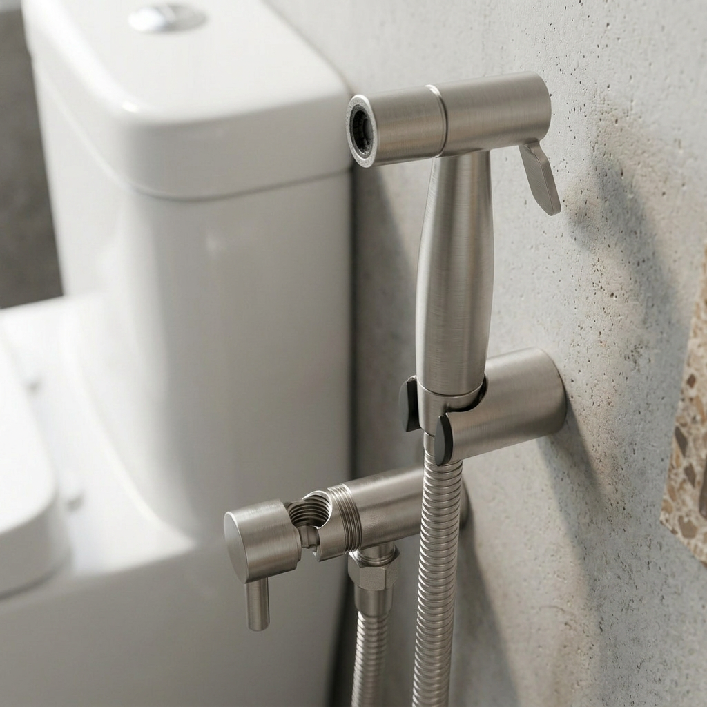 Elara Haus Stainless Steel Handheld Bidet Sprayer Set with Hose & Wall Holder
